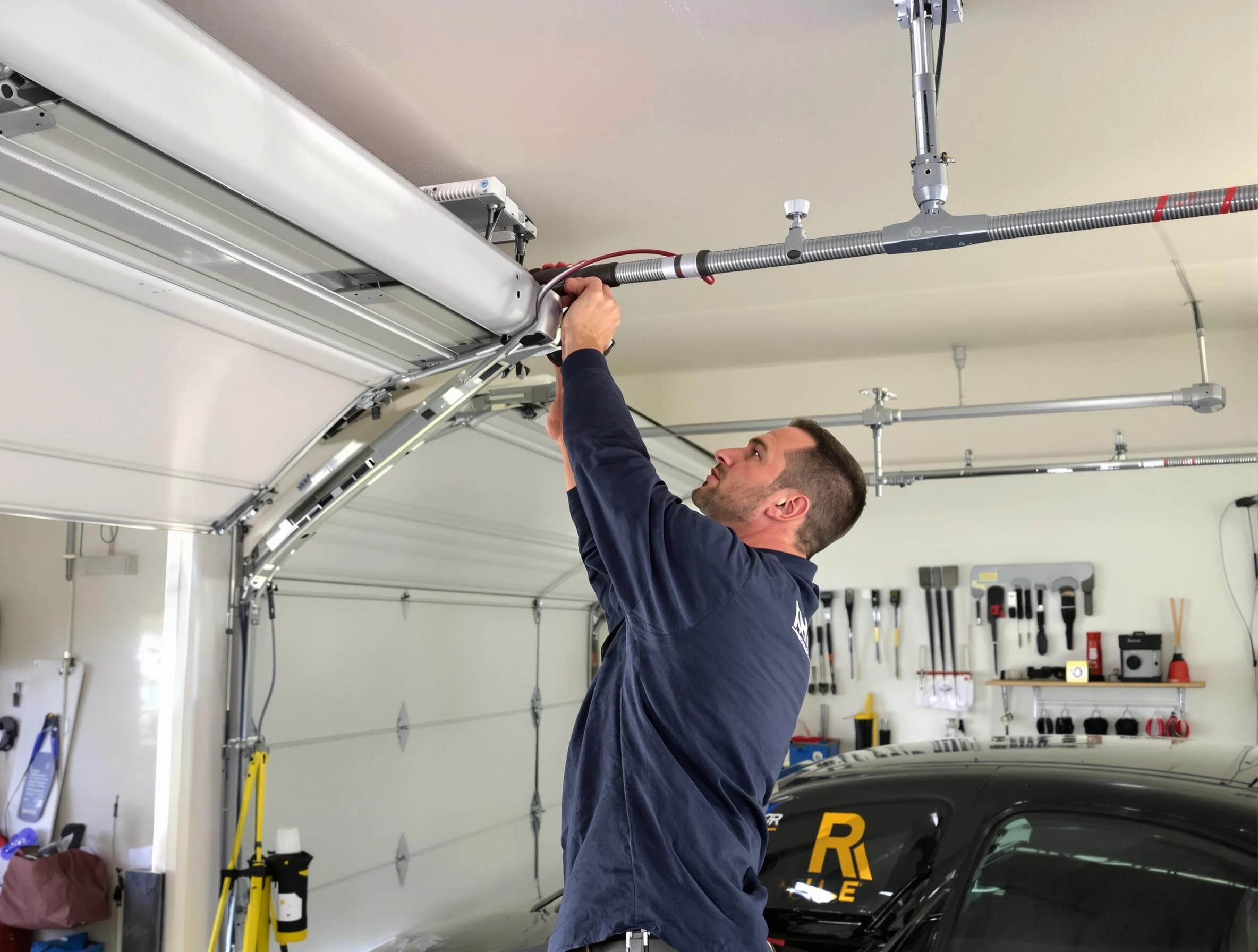 Jersey City Garage Door Repair technician performing garage door cable repair in Jersey City