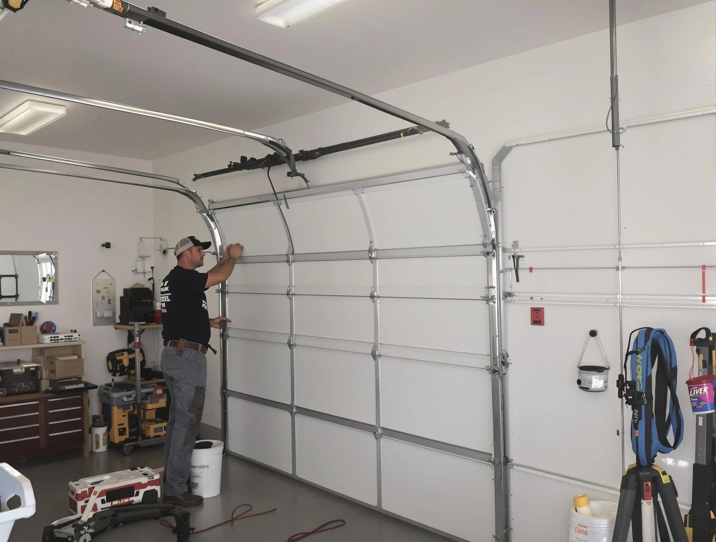 Jersey City Garage Door Repair team installing new garage door in Jersey City