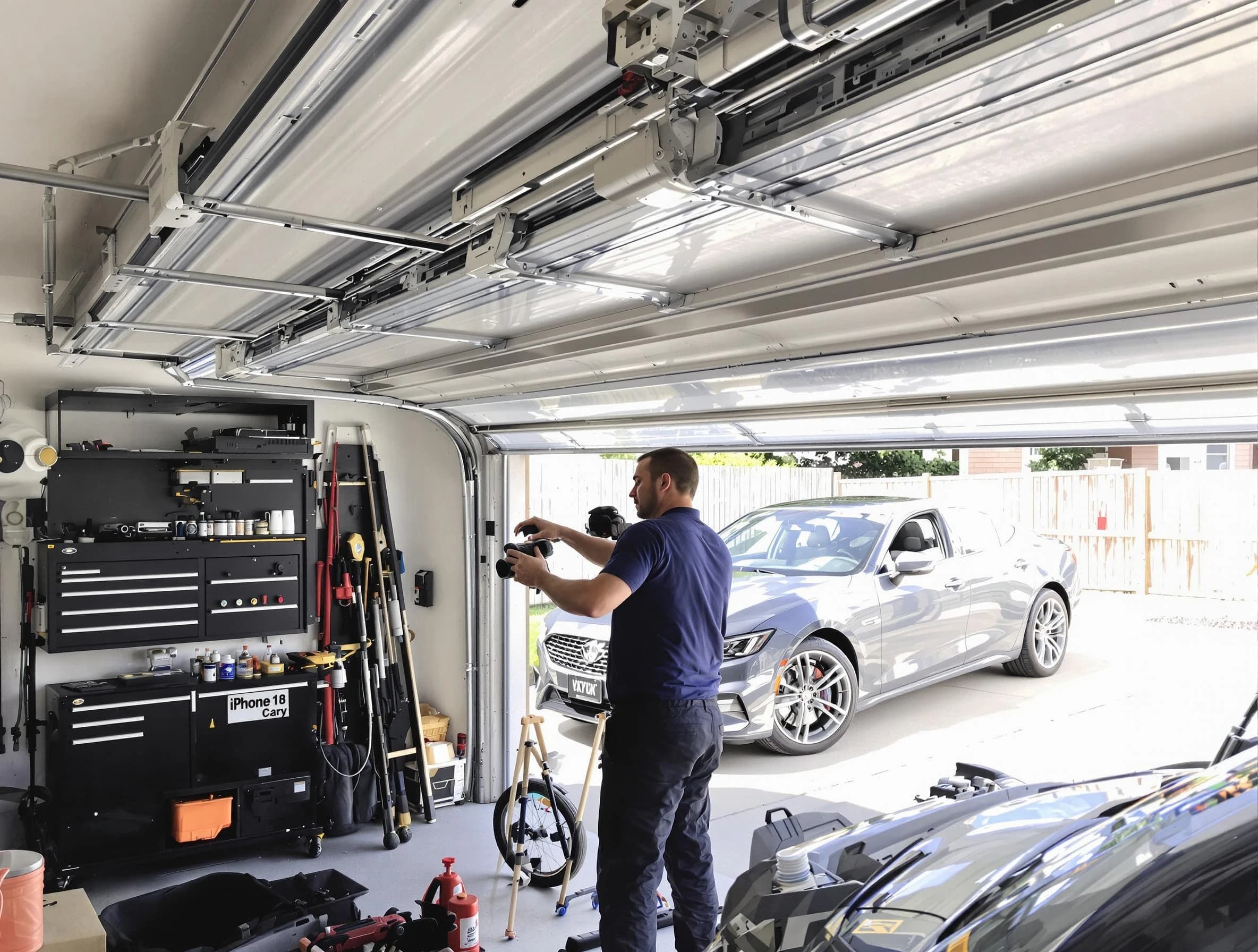 Jersey City Garage Door Repair technician fixing noisy garage door in Jersey City